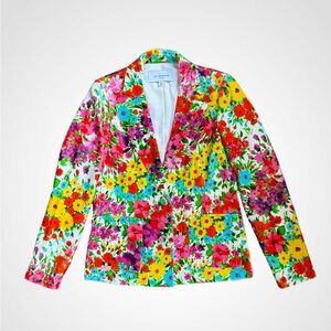 Les Reveries Muti Color Floral Blazer sz 8